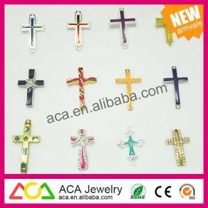 New Design Fashion Rhinestone Cross Shape Charms Pendants