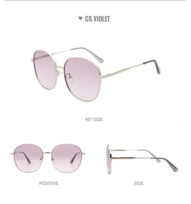 2022 Hot Sale Fashion High Quality Luxury Men Women Big Shade Metal Sunglasses
