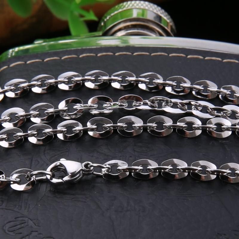 316L Necklace Flat Link Cable Chain for Jewelry Design