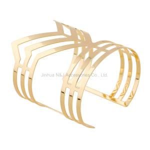 Fashion Punk Hollow-out Design Opened Cuff Bangles Bracelets Gold Plated Women Jewelry