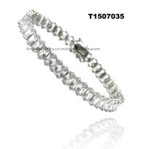 Hot Sale Rhodium Plating Silver Tennis Bracelet