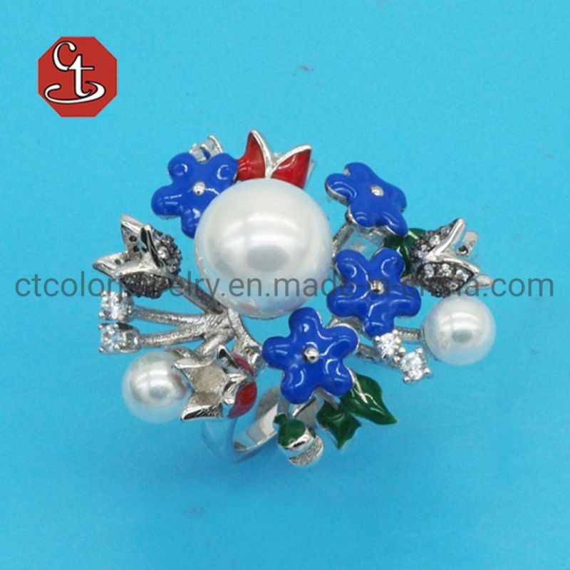 Colorful Flower Silver Earrings for Women Cubic Zircon with Enamel Heart Earrings Fashion Jewelry