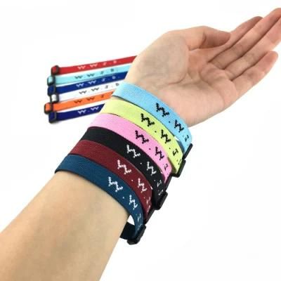 Custom Promotional Gifts Adjustable Woven Wristband Custom Jacquard Wwjd Bracelets