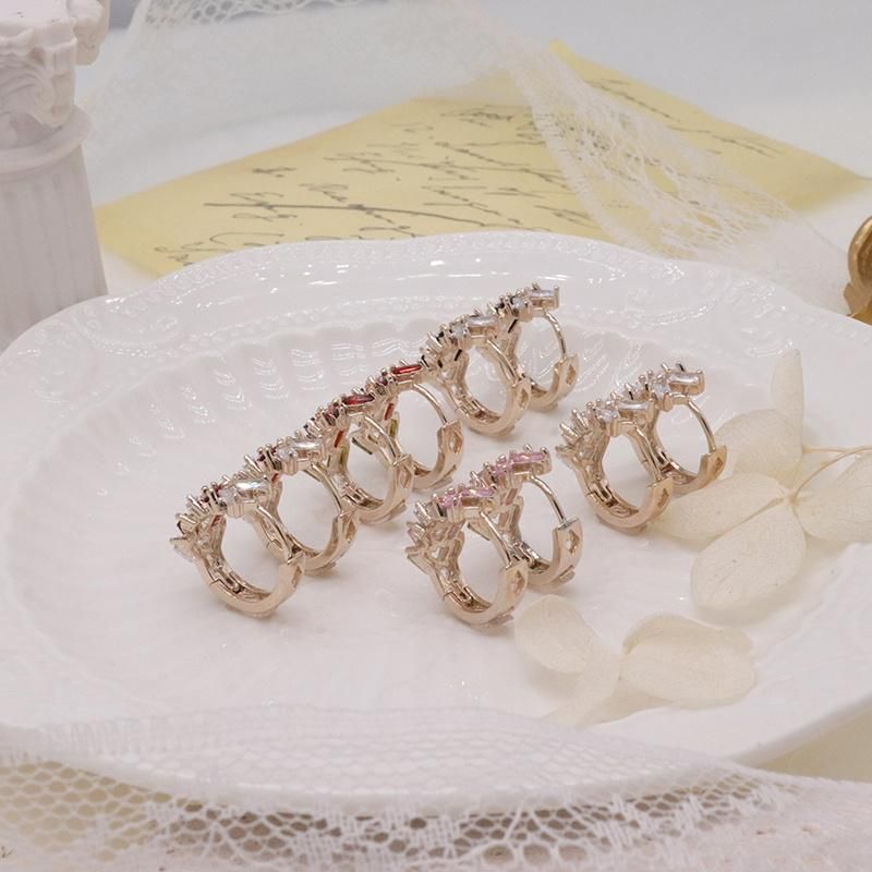 High-Quality Fashion Ladies Jewellery Small Circle Zirconia Earrings