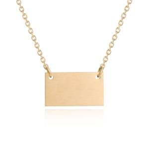 Custom Logo Name Personalized Blank Bar Metal Stainless Steel Necklace