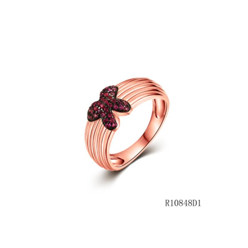 Thread Line Style Silver with CZ Bowknot Ring