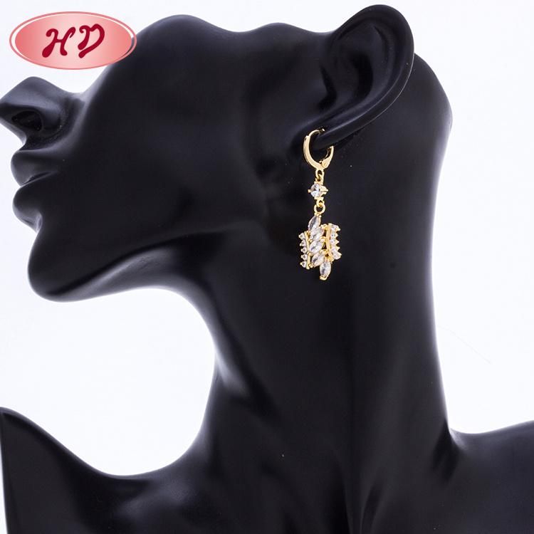 Guangzhou Hengdian Daily Wear Hanging Brass Fashion 18K Gold Women Earrings