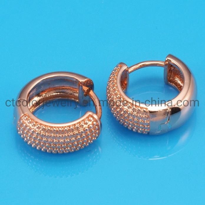 Fashion Jewelry Earring Rainbow Pave CZ Earrings Dainty Hoop Huggie Jewelry 925 Silver Earrings