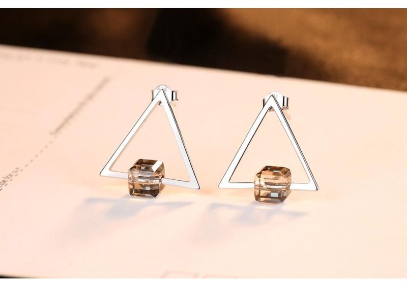Jewelry Silver Jewelry Ear Studs with Colorful Beads