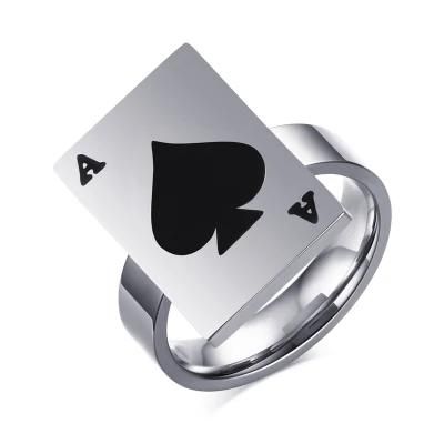 The Ace of Spades Biker Poker Ring Playing Cards Custom Ring