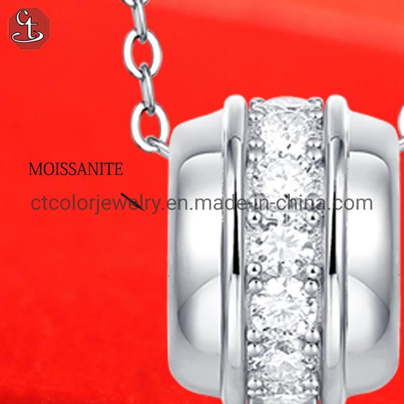 Fashion Jewelry Moissanite Diamond Pendant Silver Necklace Wholesale women fashion jewellery