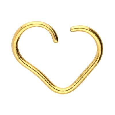 Surgical Steel Fake Ring Heart-Bendable