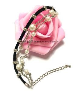 Elegant Layered Peal Beads Velvet Handmade Bracelet Jewelry for Women