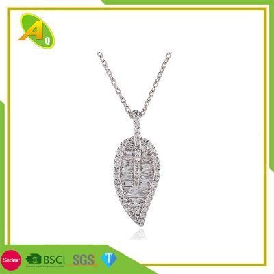 Leaf Pendant Female Set Zircon Necklace Europe and The United States Necklace Lock Accessories Promotional Gifts (10)