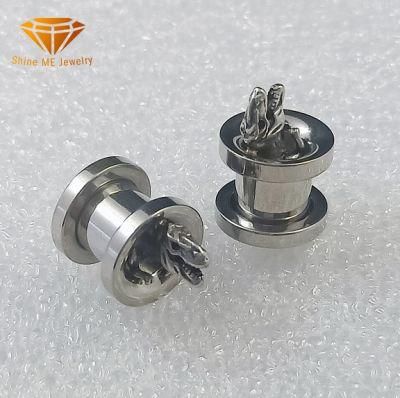 Fashion Jewelry Hot-Selling Ear Expander Stainless Steel Plug Dinosaur Auricle Skull Silver Jewelry Piercing Ear Plug Spg2730