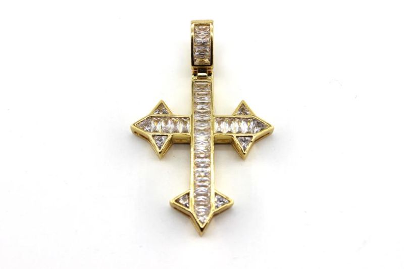 2021 Hip Hop Cross Cuban Chain Pendant Diamond Jewelry