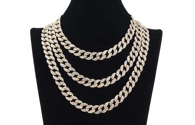 Hip Hop Jewelry18K Gold Plated Cuban Link Chain Necklace for Men
