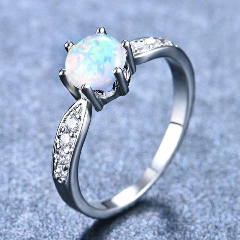Lab Opal Rings S925 Sterling Silver Rings Valentine′ S Day Gift Opal Rings for Women Wholesale Supplier