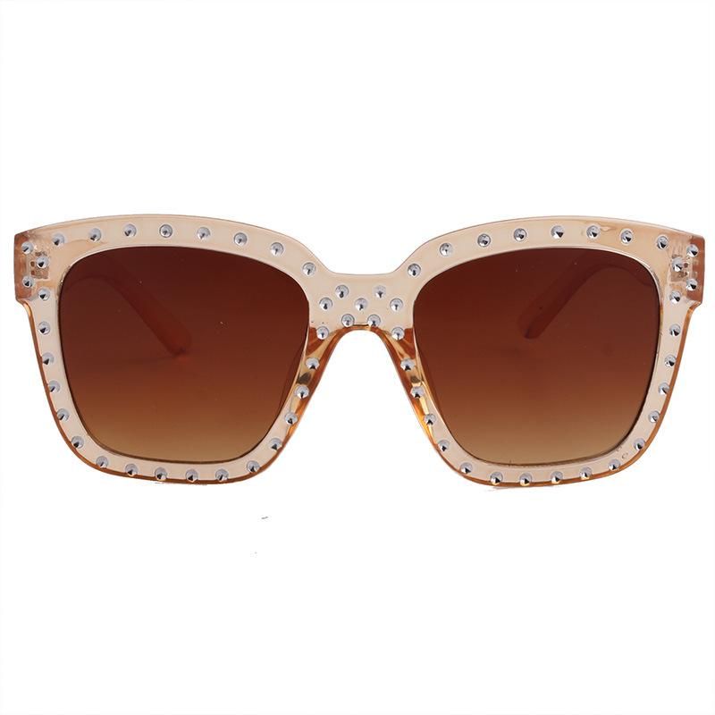 Hot Selling Transparent Orange Fashion Sunglasses with Metal Deco