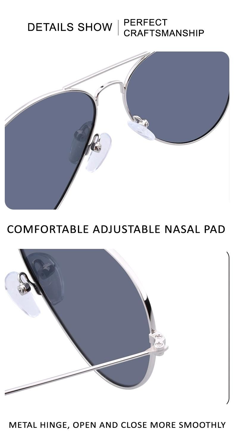 New Fashion Custom Logo Rimless Sun Glasses Classic Pilot Men Polarized Sunglasses