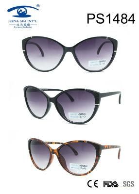 Fashion Woman Big Cat Eye PC Sunglasses (PS1484)