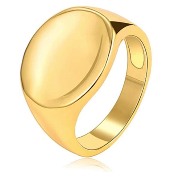 High Polished Signet Ring Flat Top Signet Ring