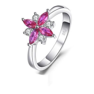 Created Ruby Ring for Women 925 Sterling Silver Fashion Party Fine Jewelry
