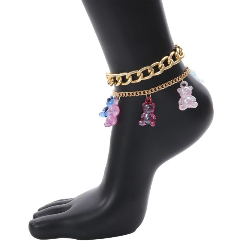 Durable Using Low Price New Type Acrylic Aluminum Chain Anklet Charm Cute Style