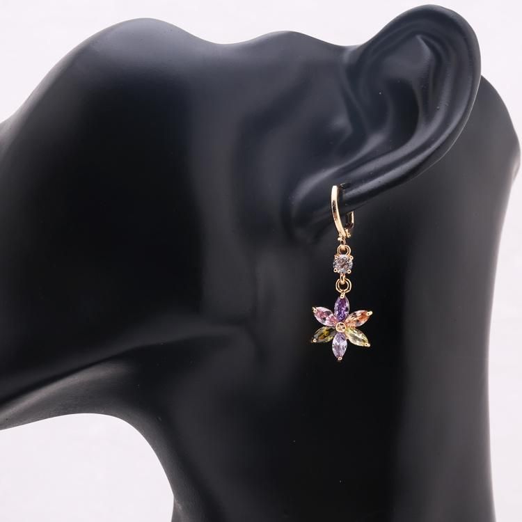 Cubic Zirconia Brass Jewelry 18 K Gold Plated Fashion Jewelry Sets