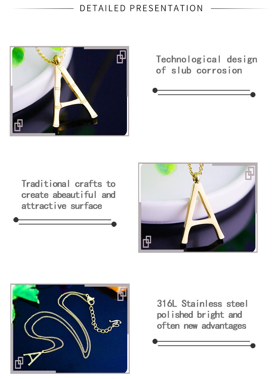 Corrosion Process Design Stainless Steel Jewelry New Men and Women Pendant a Letter Bamboo Necklace