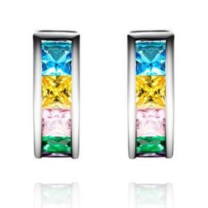 Newest Fashion Costume Match Colorful CZ Earring Jewelry