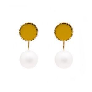 Fashion Imitation Jewelry Front Back Women Pearl Stud Earrings