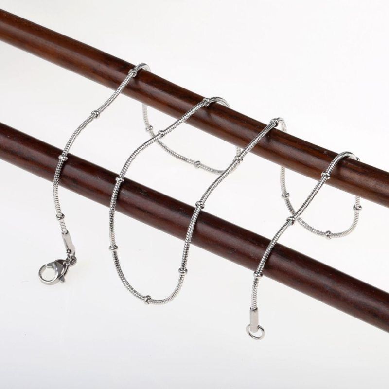 Fashion Jewelry Parts Stainless Steel Snake Chain Anklet Bracelet Necklace with Balls for Jewelry Making Wholesaler