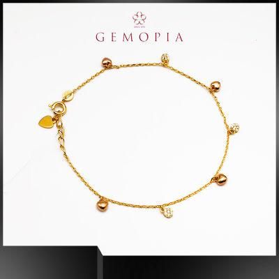 Fashion 14K 18K Gold Plated Charm Bracelet with Chain for Man Women Bangle Bracelet Jewelry
