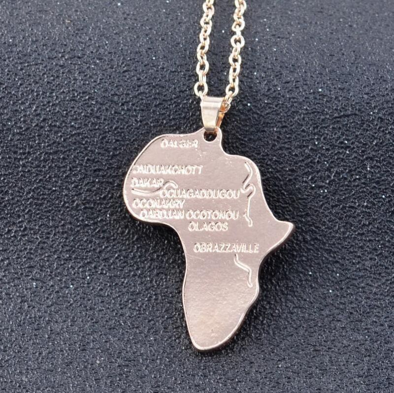 Fashion Jewelry for Women Hiphop African Map Necklace