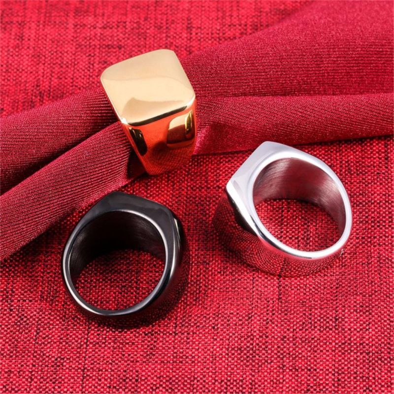 Fashion Jewelry Big Width Titanium Stainless Steel Men Finger Rings