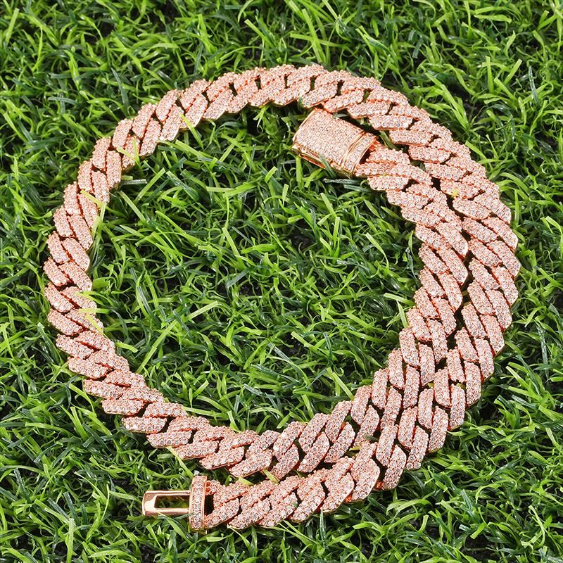Rope Miami Iced out 18K Gold Plated Cube Diamond Necklace