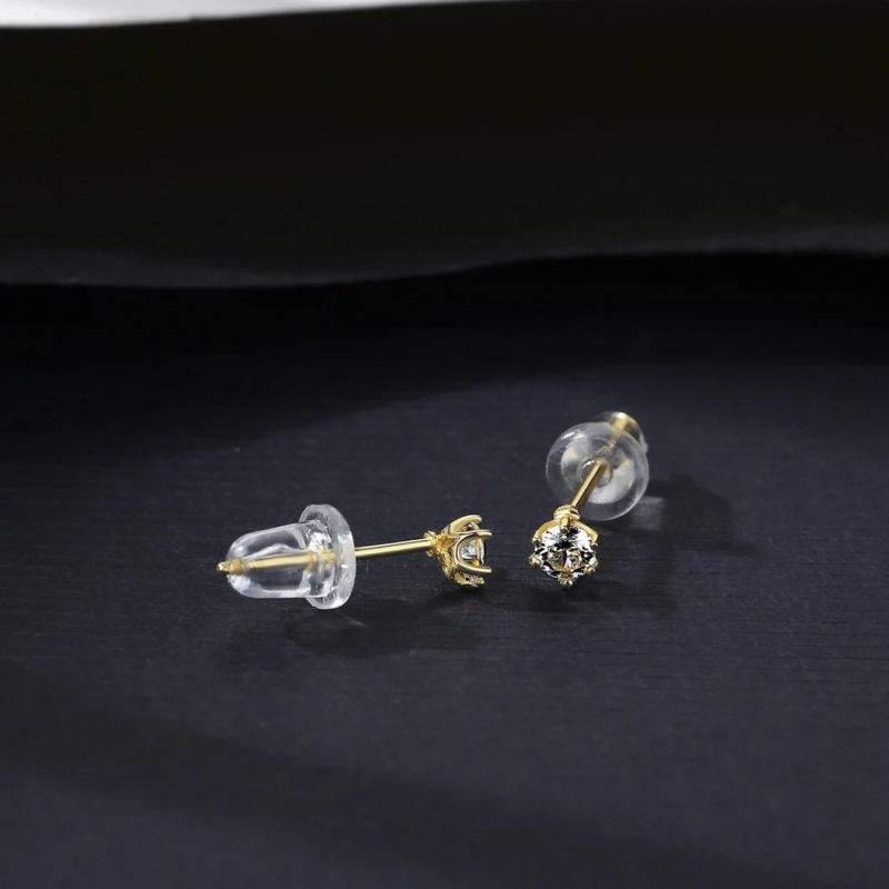 Fashion Jewelry 925 Silver K Gold Rhinestone Ear Stud