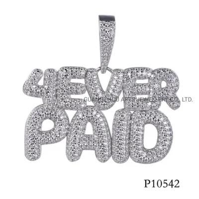 Personalized Jewelry &quot;Forever Paid&quot; CZ Silver Pendant