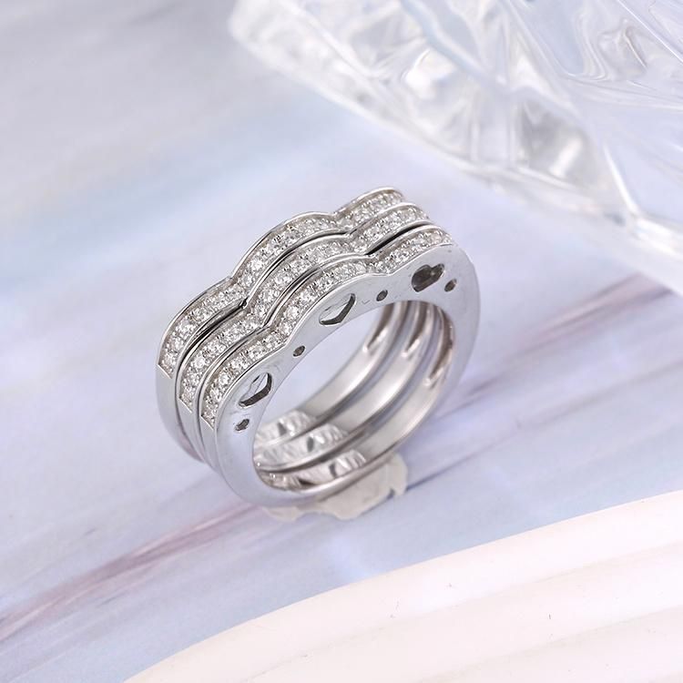925 Silver Fashion Jewelry High Quality Fashion Accessories New Design Cubic Zirconia Moissanite Jewellery Fine Ring