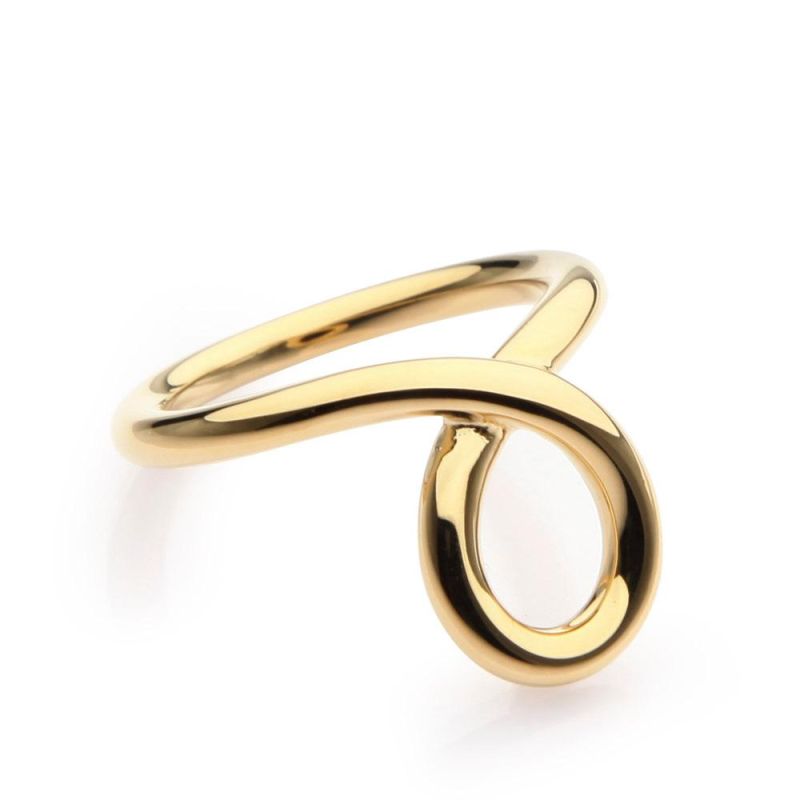 Platinum Plated Brass Copper Double Circle Ring