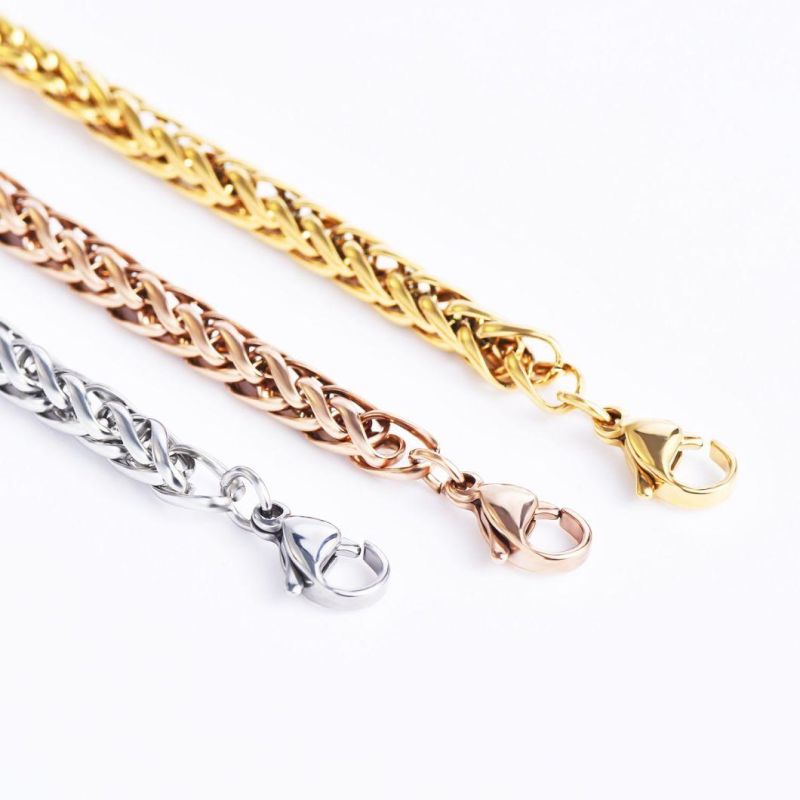 Hot Selling Accessories Chain Stainless Steel Jewelry Wheat 16-30′ Necklace for Man and Woman