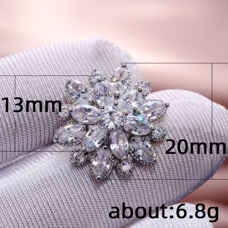 Bride Wedding Sun Flower Snowflake Zircon Stud Earring for Women