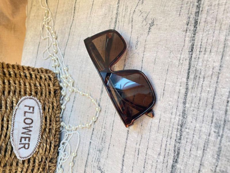 Mzhs220304-Oversize Sunglasses One Piece Fashion Women Men Sunglasses Tortoise Square Sunglasses