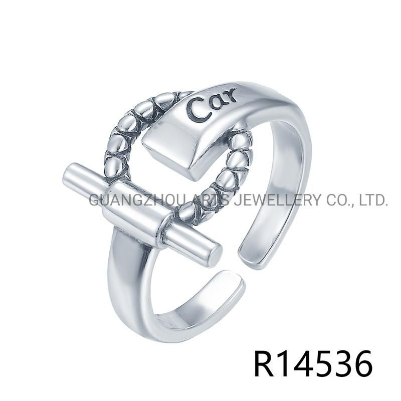 925 Sterling Silver Toggle Clasp Design Index Finger Ring