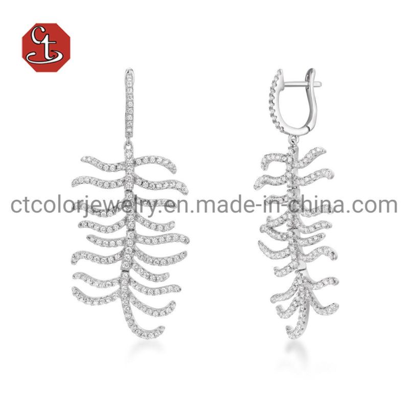 925 Sterling Silver Leaf Earrings Manufacturer Jewelry Hot Selling Earring