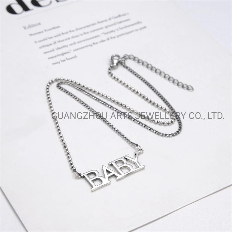 Hot 925 Sterling Silver Unique Baby Letter Customize Necklace