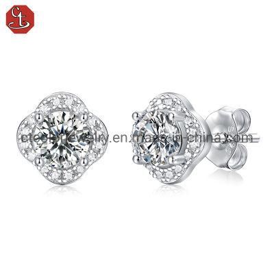 New fashion jewelry noble style fine polishing natural moissanite earrings for women