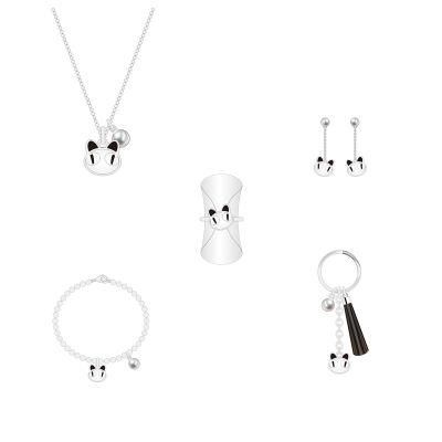 2020 Factory Direct Classic White and Black Animal Panda Shape Jewelry Set