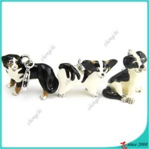 Beautiful 3D Enamel Dog Charm Necklace Pendant